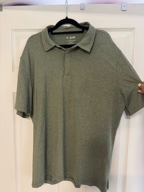 ALGO Men's Olive Green Performance Polo